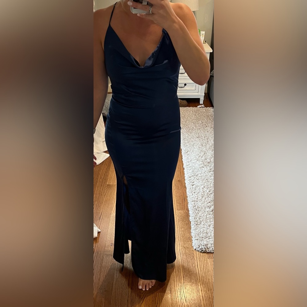 Royal blue formal mermaid dress size L NWT